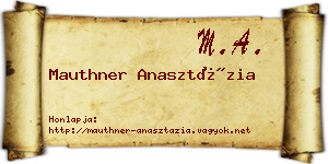 Mauthner Anasztázia névjegykártya